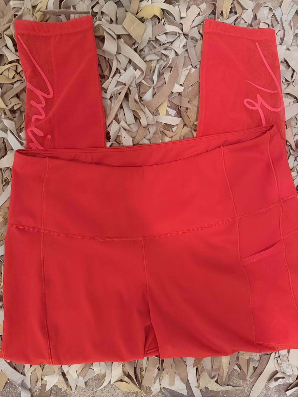 adidas Ivy Park Red Performance Tights with Pocket
